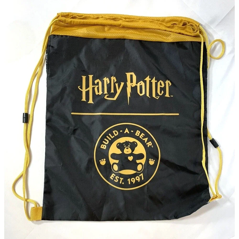 Build A Bear Workshop Harry Potter String Bag Backpack Black Gold CLEAN